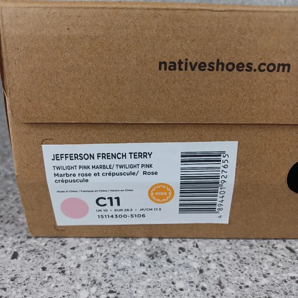 NATIVE Shoes Pink Kids Toddler Jefferson French Terry Slip-On Shoes - Picture 10 of 11